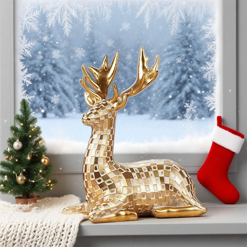 Gold Resin Deer — Luxurious Decor