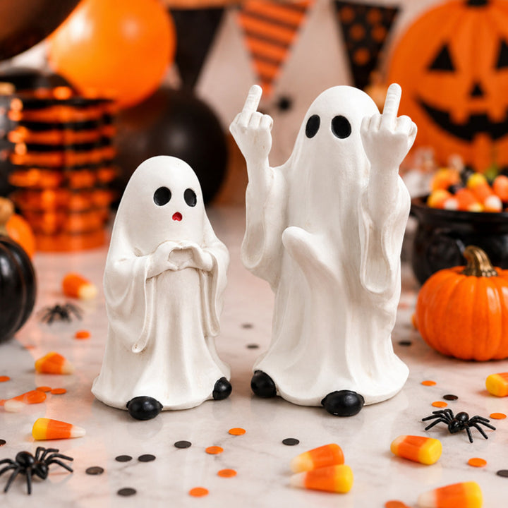 Fun Resin Ghost Hand-Gesture Ornament