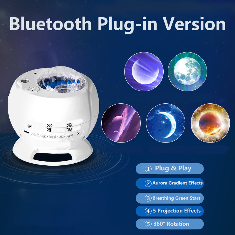 Aurora & Starry Sky Projection Bluetooth Speaker (with Ambient Light)