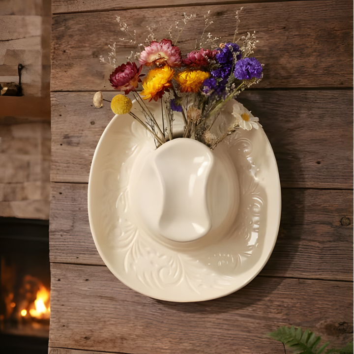 Resin Wall-Mounted Decorative Vase (Hat-Shaped)