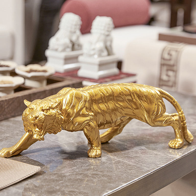 Power & Elegance Collection – Golden Tiger & Leopard Statues