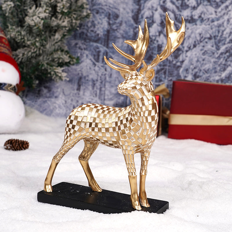 Gold Resin Deer — Luxurious Decor