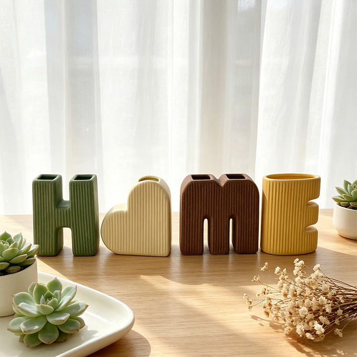 Best-selling "HOME" Letter Ceramic Vase Set