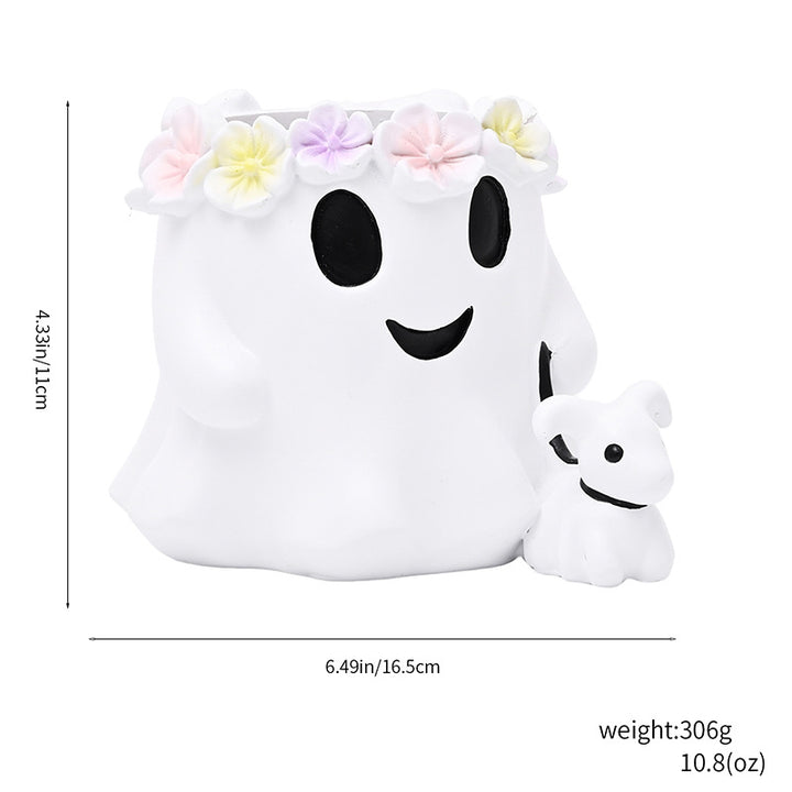 New Resin Ghost Couple Planter Ornament
