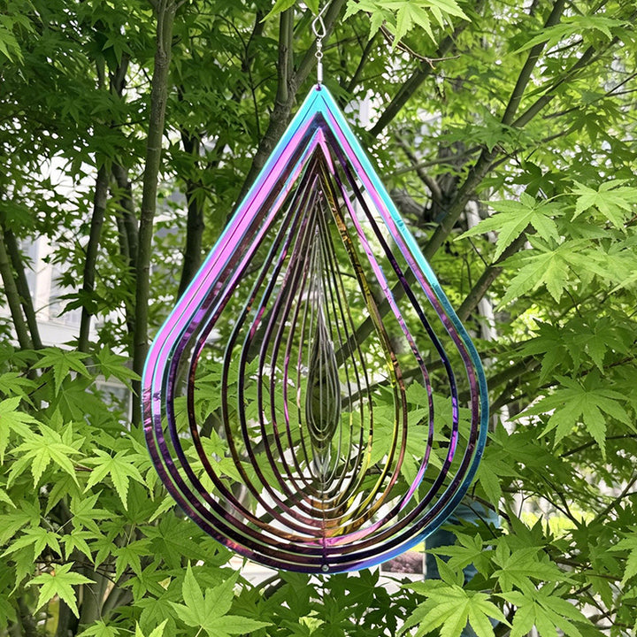 Stackable, rotatable teardrop-shaped wind chime ornament