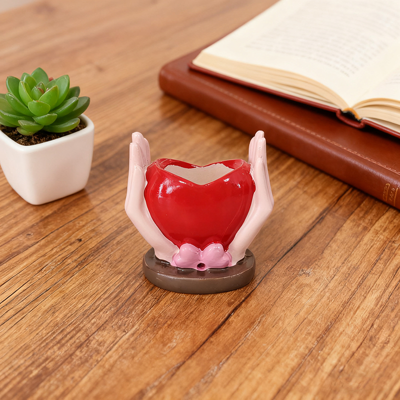 "Love" — Holding a Heart-Shaped Candle Holder