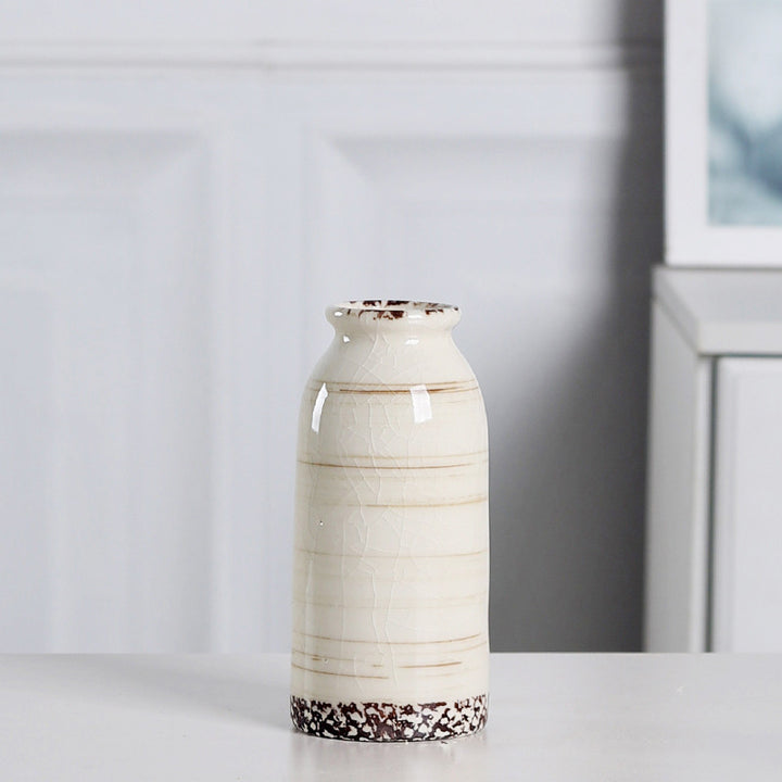 Modern Minimalist White Ceramic Vase for Dried Flowers