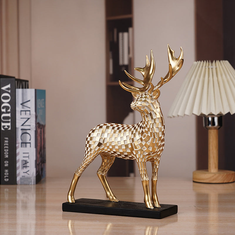 Gold Resin Deer — Luxurious Decor