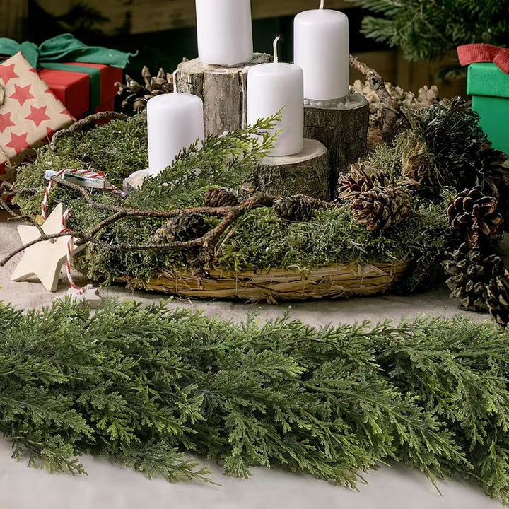 Real-touch cedar garland for holiday decoration