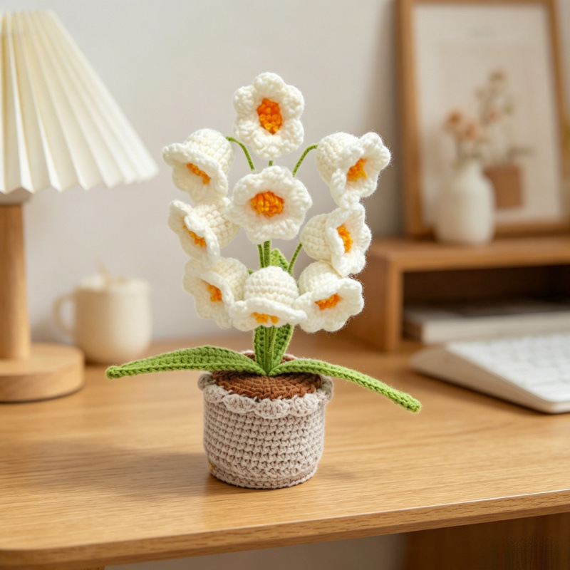 Exquisite Hand-Woven Yarn Potted Plant