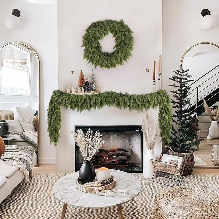 Real-touch cedar garland for holiday decoration