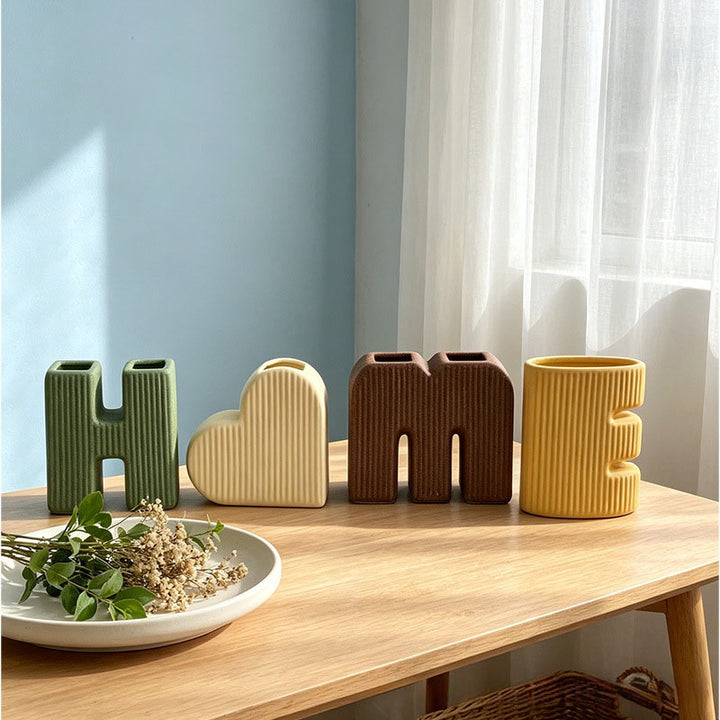 Best-selling "HOME" Letter Ceramic Vase Set