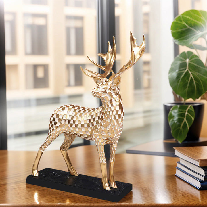 Gold Resin Deer — Luxurious Decor