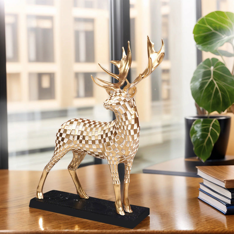 Gold Resin Deer — Luxurious Decor