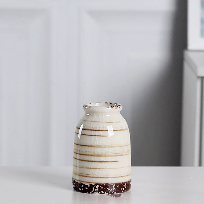 Modern Minimalist White Ceramic Vase for Dried Flowers