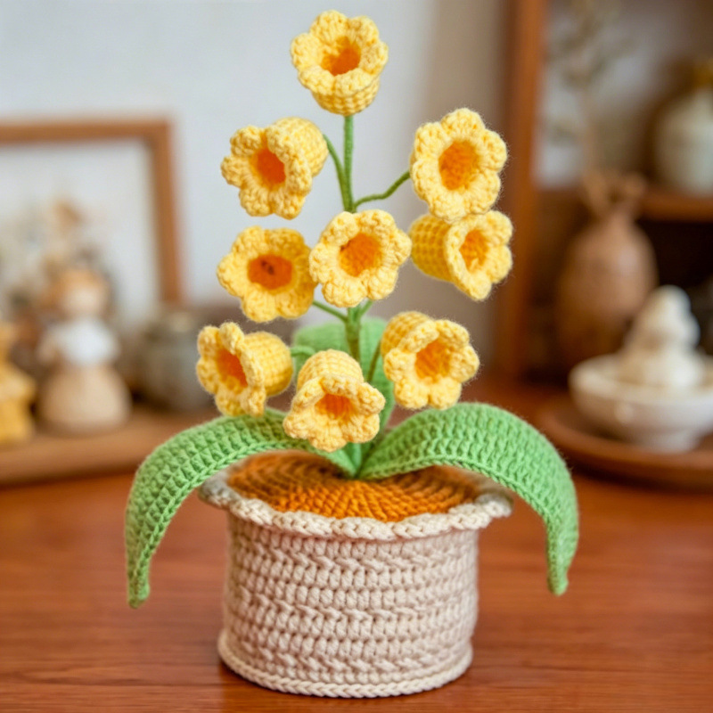 Exquisite Hand-Woven Yarn Potted Plant