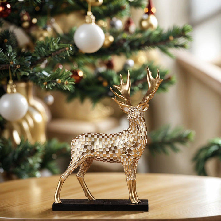 Gold Resin Deer — Luxurious Decor