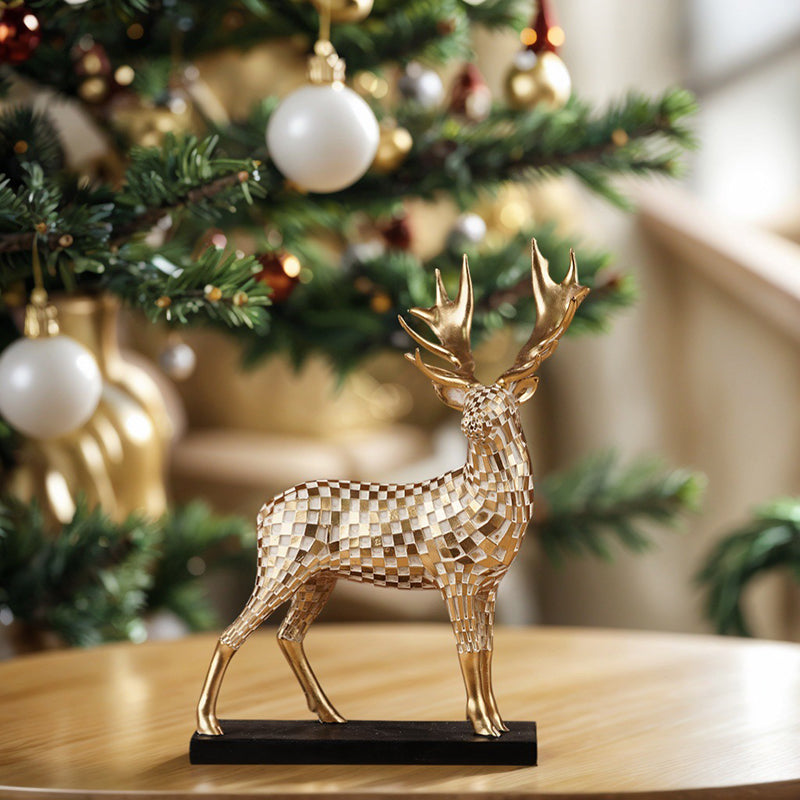 Gold Resin Deer — Luxurious Decor