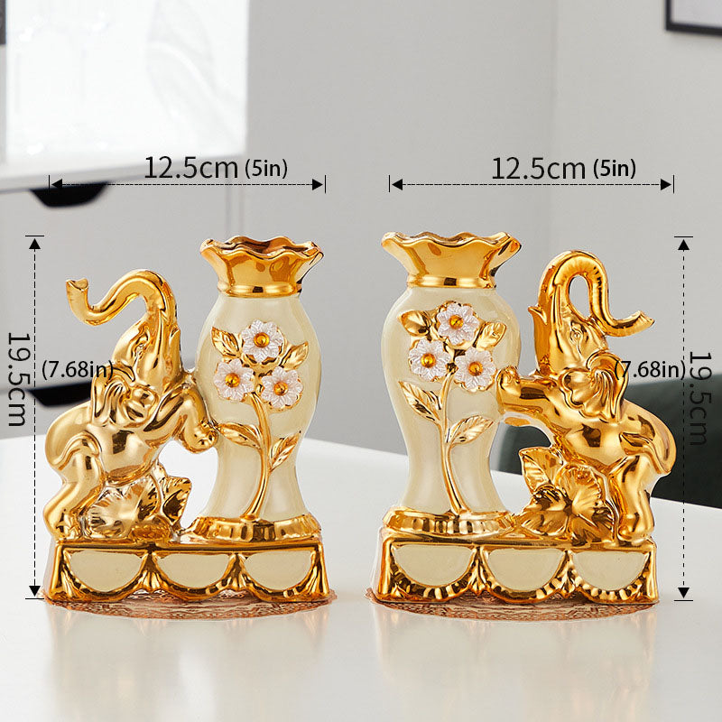 Creative Ceramic Swan-Themed Vases (Pair)