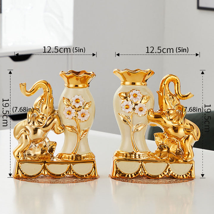 Creative Ceramic Swan-Themed Vases (Pair)