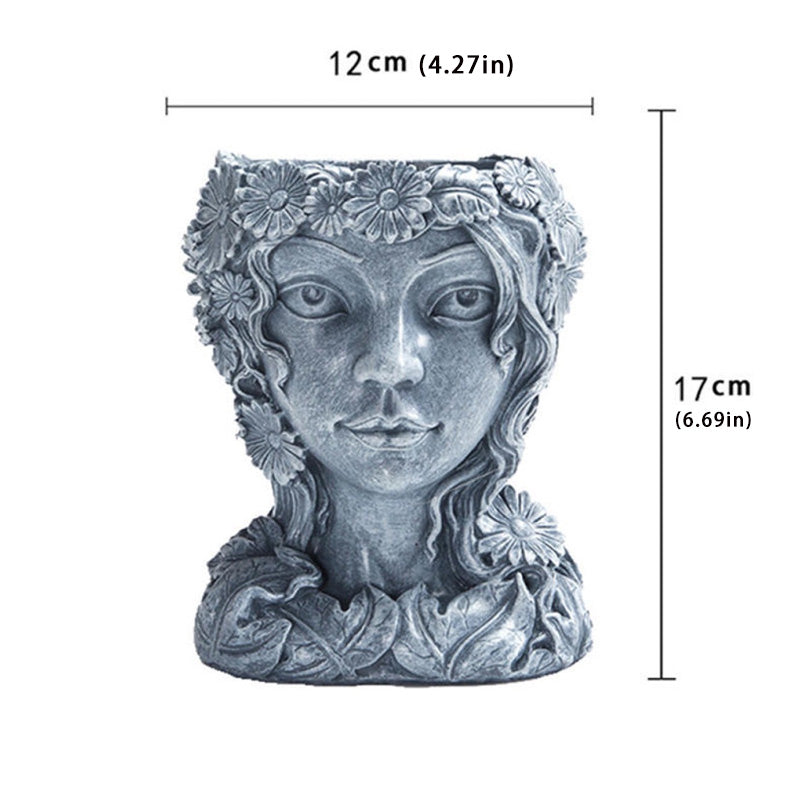 Goddess-Themed Resin Flower Pot Ornament