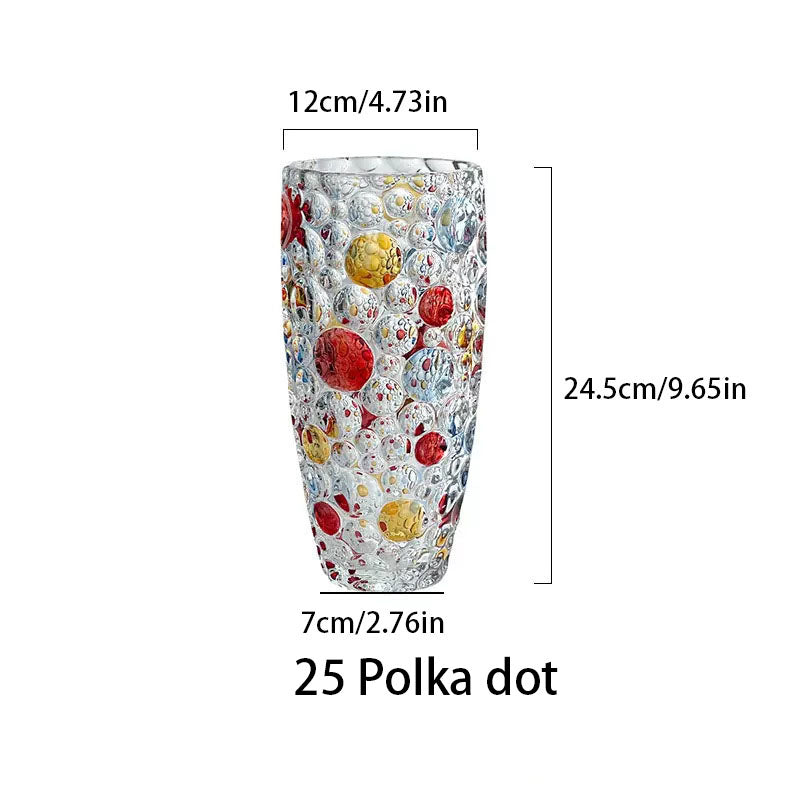 European-style floral arrangement (polka-dot vase)