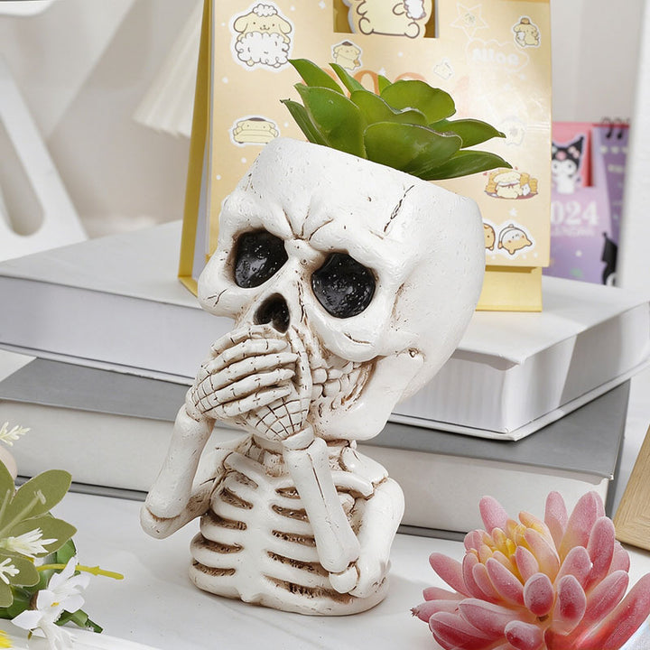 New Skull-Shaped Resin Planter Ornament