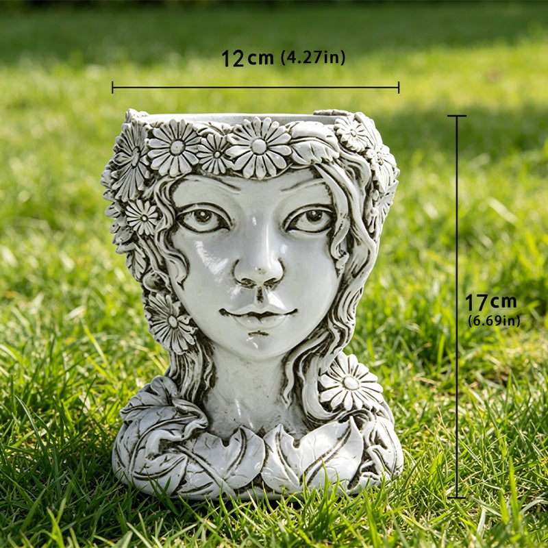 Goddess-Themed Resin Flower Pot Ornament