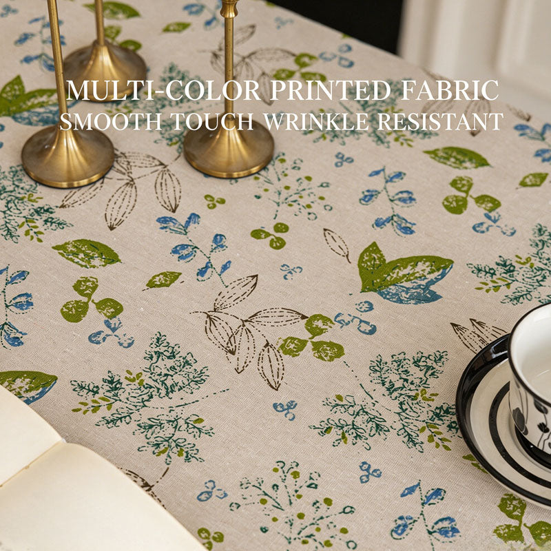 Fresh-style printed tablecloth with tassels