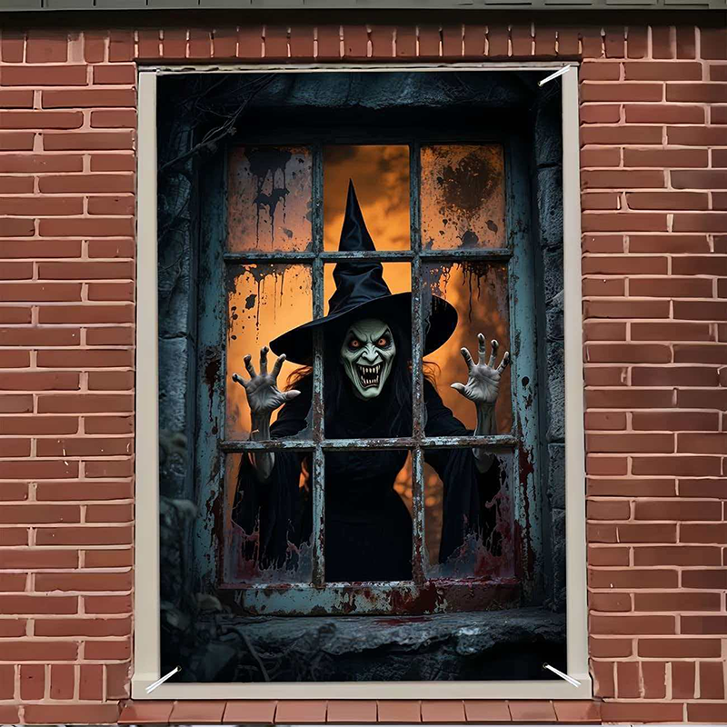 Halloween Spooky Window Fabric Decoration