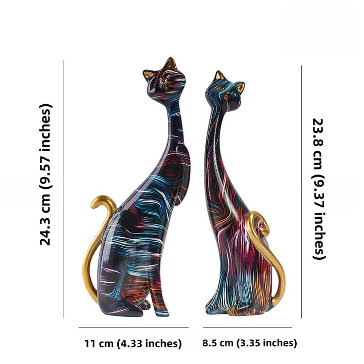 Water transfer printed cat figurine