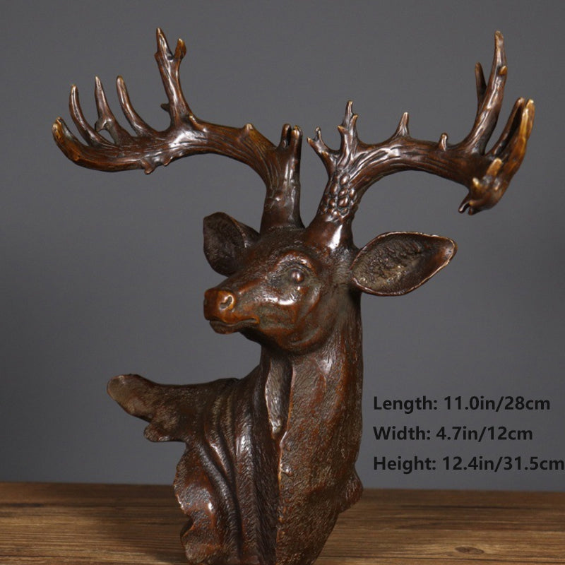 High-end copper deer head ornament