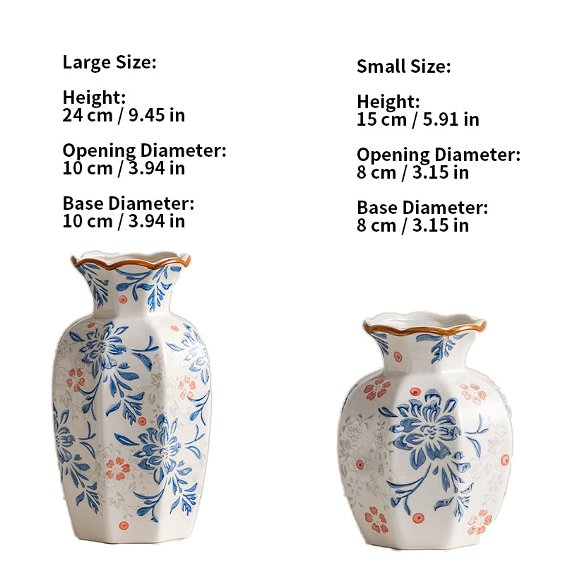 High-quality blue and white porcelain floral vase