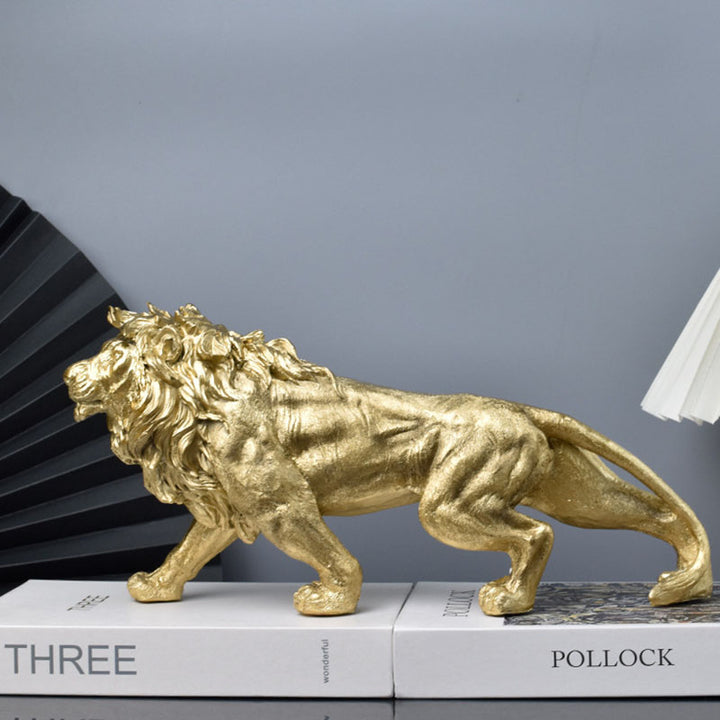 Majestic Golden Lion Sculpture – Symbol of Strength, Courage &amp; Leadership