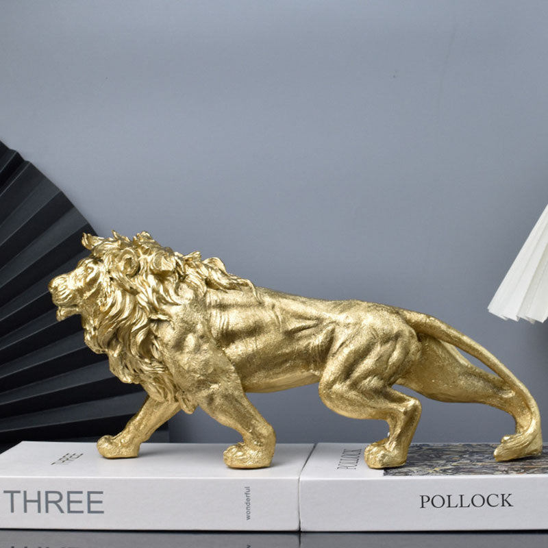 Majestic Golden Lion Sculpture – Symbol of Strength, Courage & Leadership