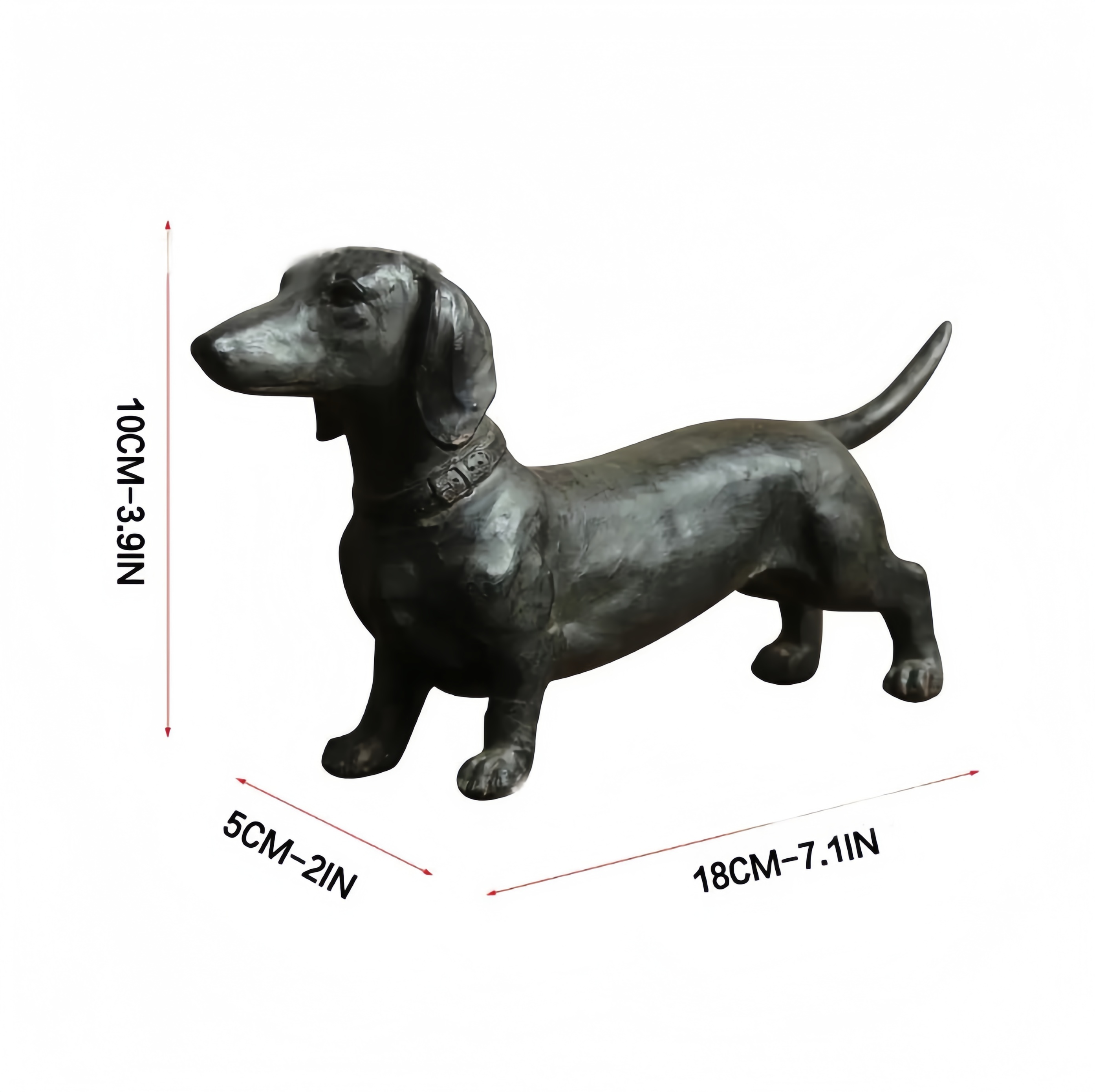 Standing Black Dachshund Figurine