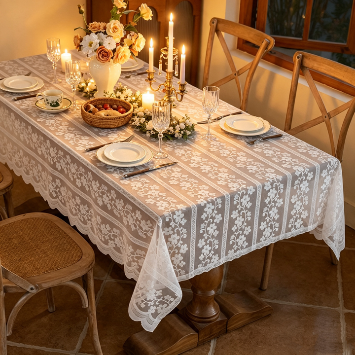 Affordable Luxury French-Style Climbing Floral Tablecloth