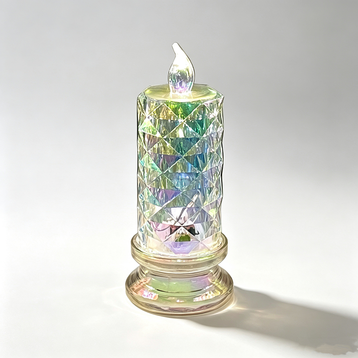LED electronic candle with rose pattern (plastic)