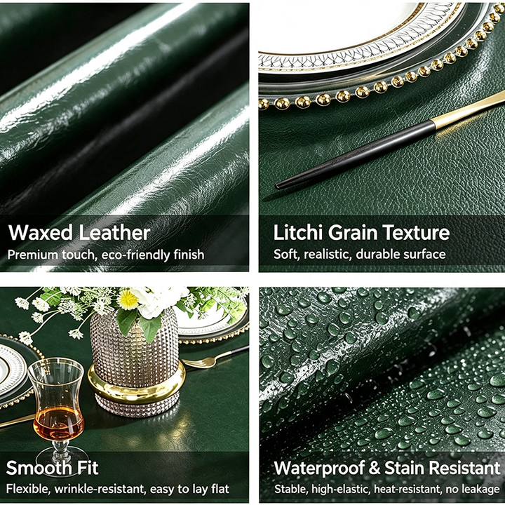 New waterproof, oil-resistant, and heat-resistant leather tablecloth
