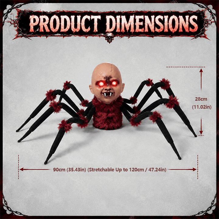 New Animated Halloween Spider with Human Head Toy
