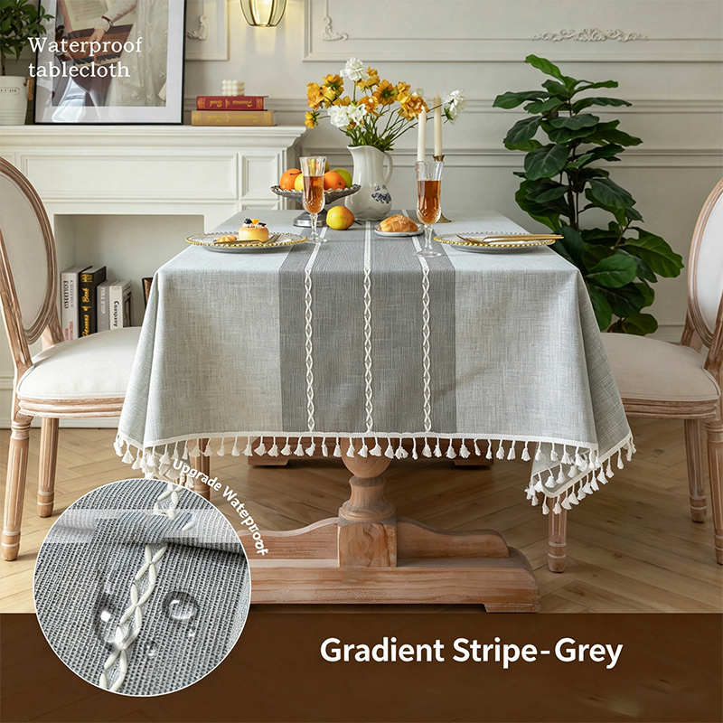 Premium-quality cotton-linen tablecloth—waterproof and stain-resistant