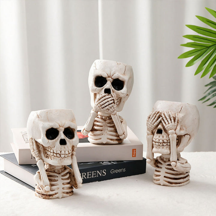 New Skull-Shaped Resin Planter Ornament