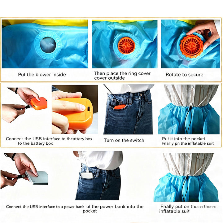 Fun inflatable costumes suitable for holiday parties and stage performances