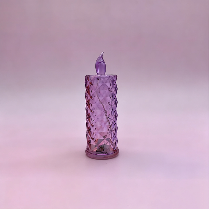 LED electronic candle with rose pattern (plastic)