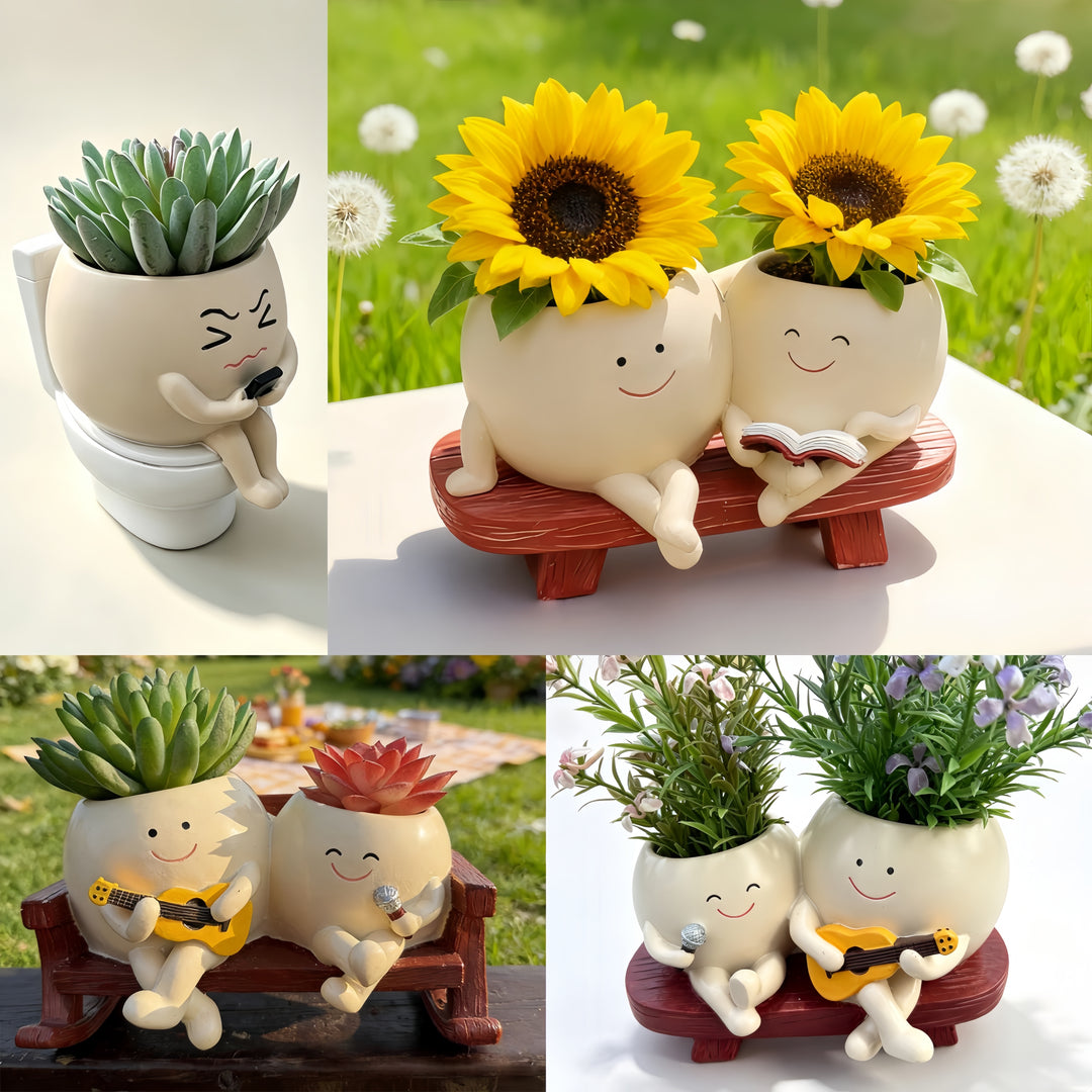Fun resin succulent planter