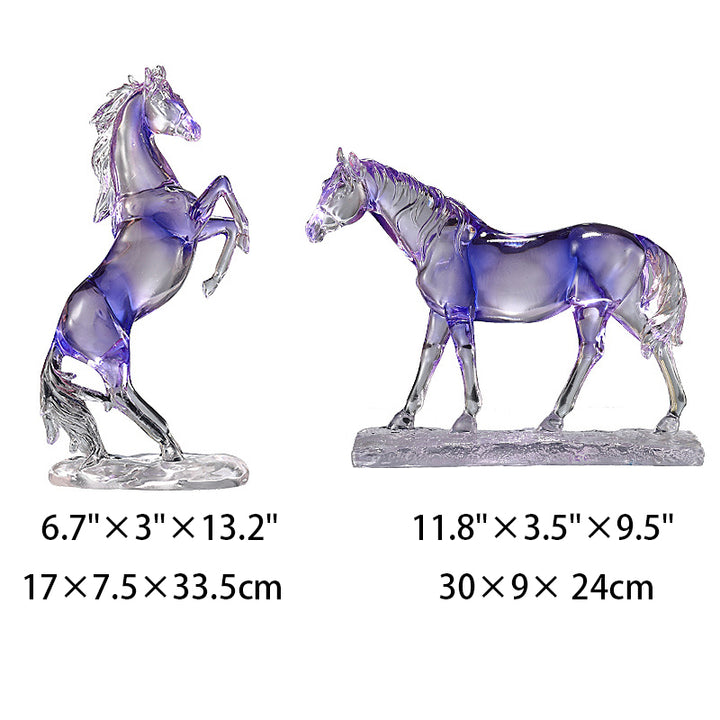 High-end transparent resin horse figurine