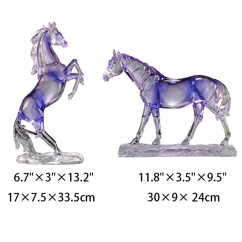 High-end transparent resin horse figurine