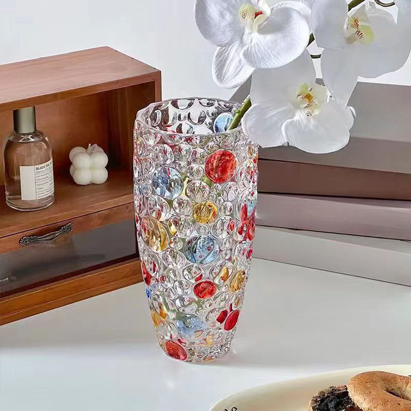 European-style floral arrangement (polka-dot vase)