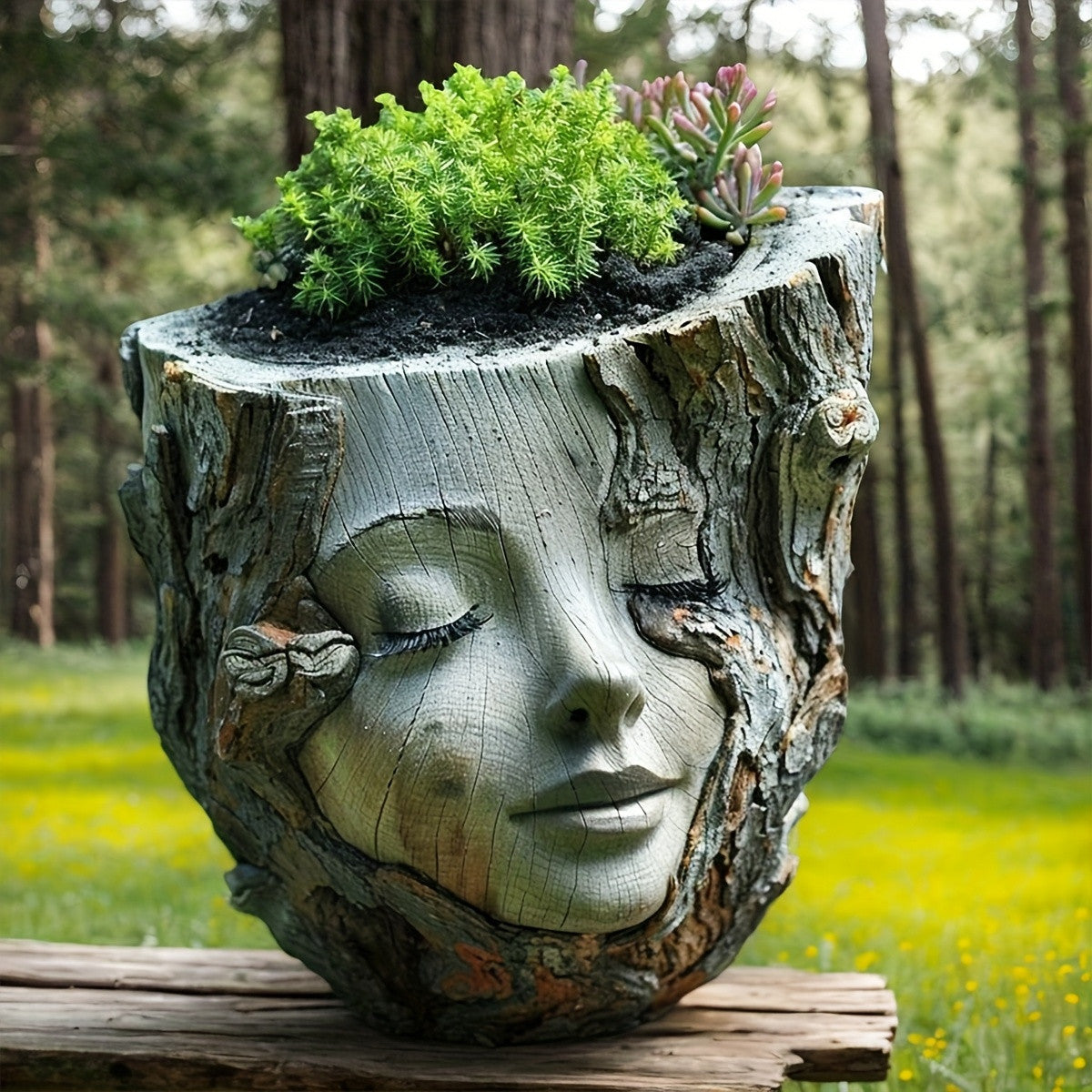 Goddess Face Planter: Creative Outdoor Garden Decor