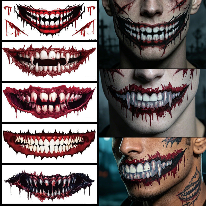 Spooky Waterproof "Big Mouth" Party Makeup Stickers